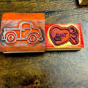 Mixed Lot of 2 Stamps - “Thank You” and Cute Vintage Truck